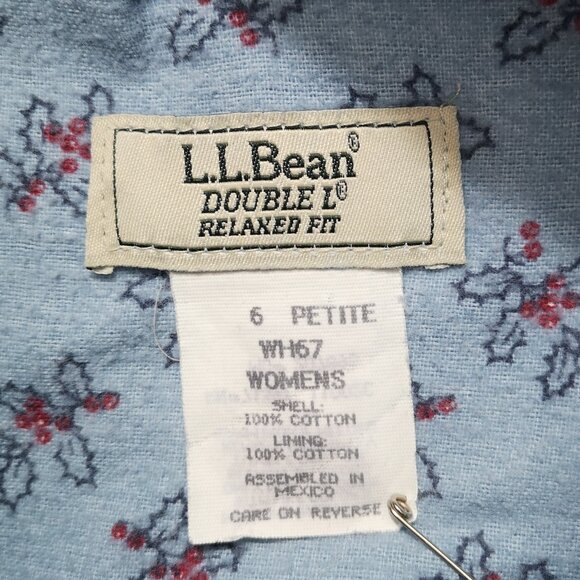 L.L. Bean Ladies Size 6P Flannel Lined Double L Relaxed Fit Medium Wash Jeans - Picture 3 of 14